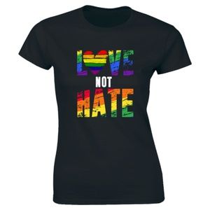Half It Tops - Love Not Hate Women Premium T-Shirt Tee Half It Tops - Love Not Hate Women Premium T-Shirt Tee